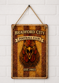 Bradford City Retro Wooden Sign